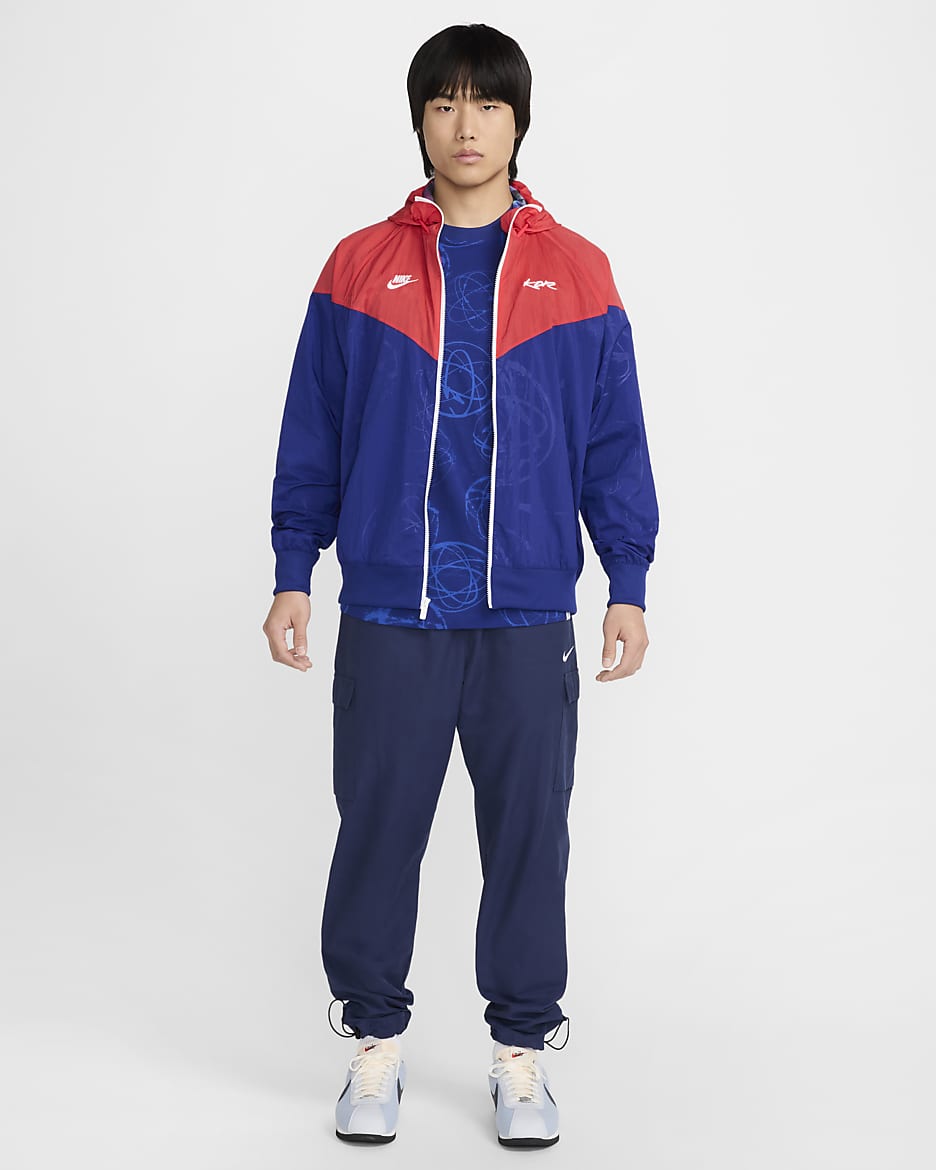 Korea Windrunner Men's Nike Breaking Woven Jacket - Global Red/Deep Royal Blue/Deep Royal Blue