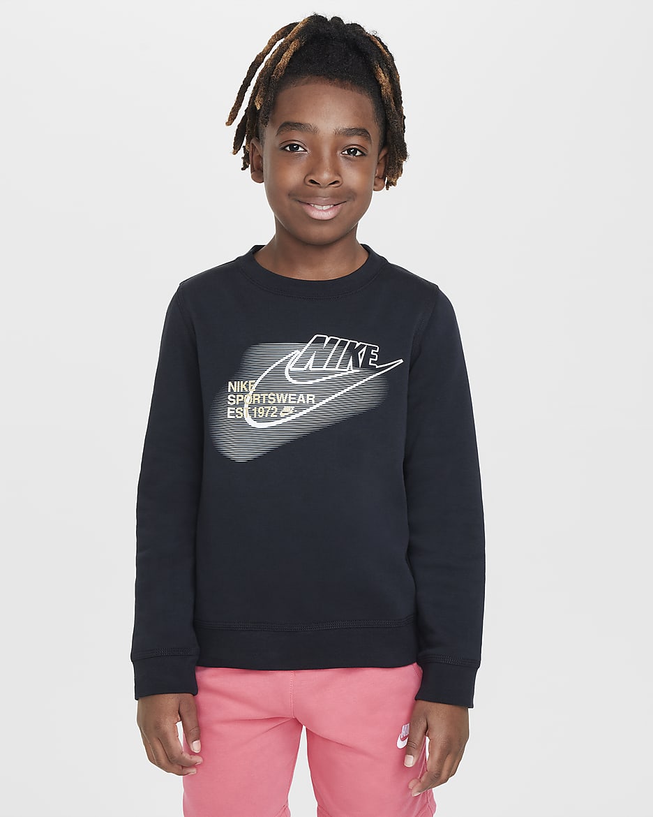 Nike Sportswear Standard Issue Older Kids' (Boys') Crew-Neck Sweatshirt - Black/Metallic Gold