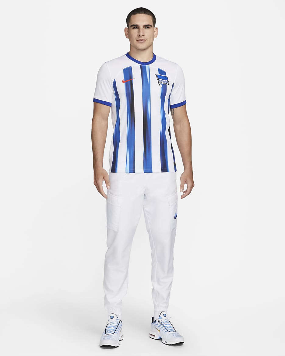 Hertha BSC 2023/24 Stadium Home Men's Nike Dri-FIT Football Shirt - White/Old Royal/Speed Red