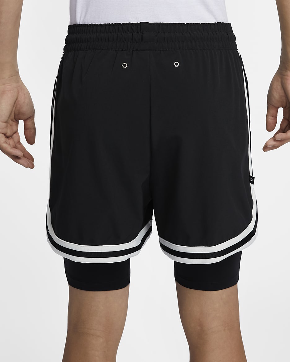 Kevin Durant Men's 2.5cm (approx.) DNA 2-in-1 Basketball Shorts - Black/Black/Sail