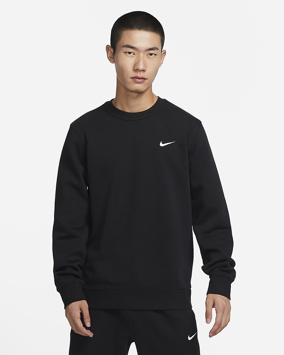 Nike Club Fleece Crew - Black/White