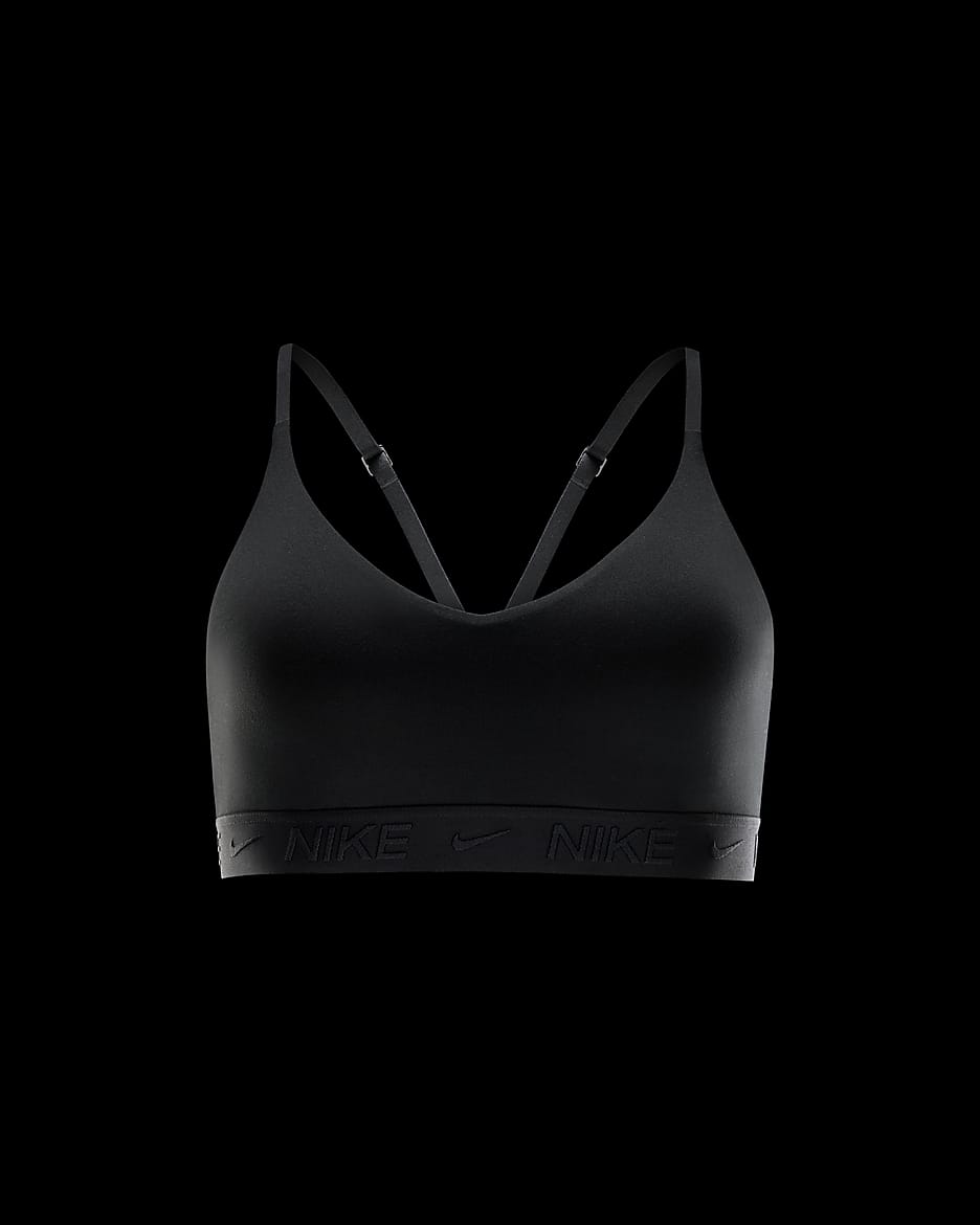 Brassière de sport réglable rembourrée à maintien léger Nike Indy pour femme - Noir/Noir/Noir