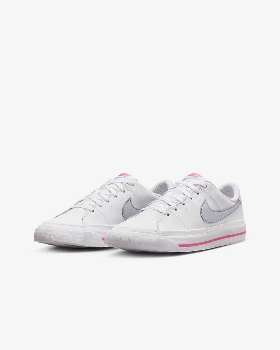 NikeCourt Legacy Older Kids' Shoes - White/Pinksicle/Light Armoury Blue