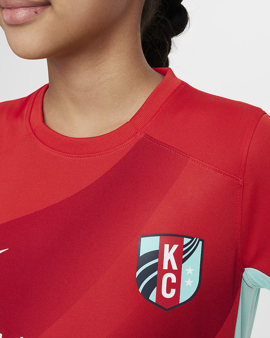 Jersey Nike Dri-FIT de la NWSL tipo réplica para niños talla grande Kansas City Current 2024 Stadium Primary - Rojo cometa