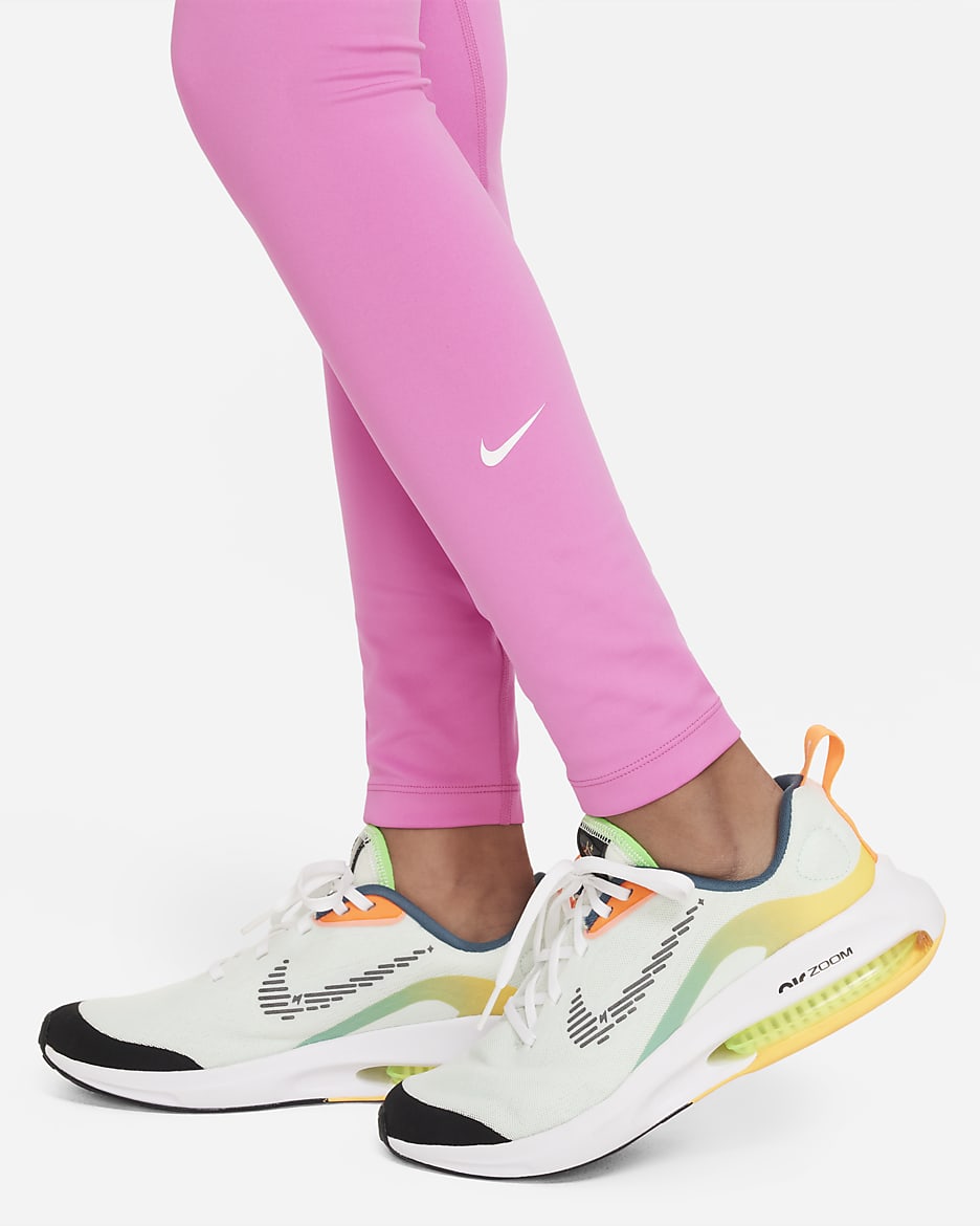 Nike Dri-FIT One Big Kids' (Girls') Leggings - Playful Pink/White