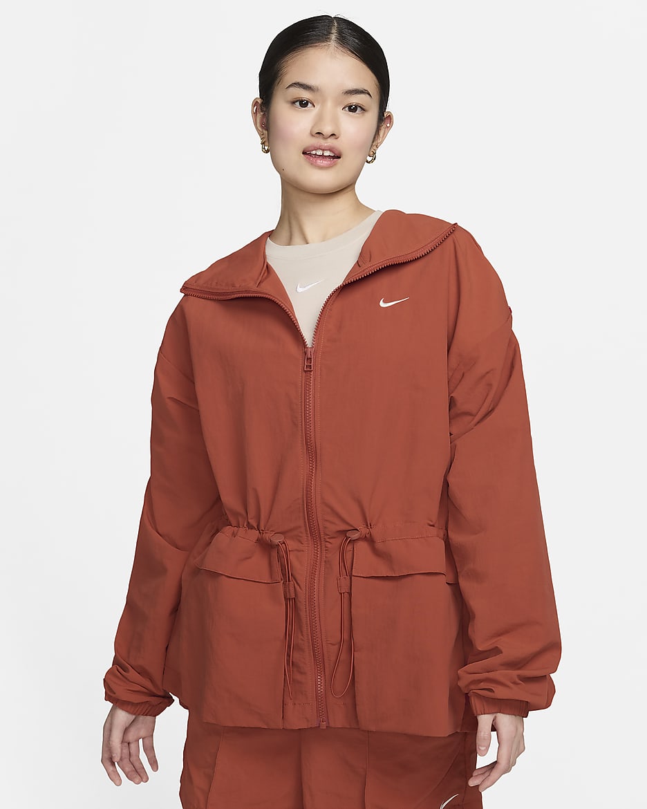 Nike Sportswear Everything Wovens Women's Oversized Hooded Jacket - Burnt Sunrise/Sail