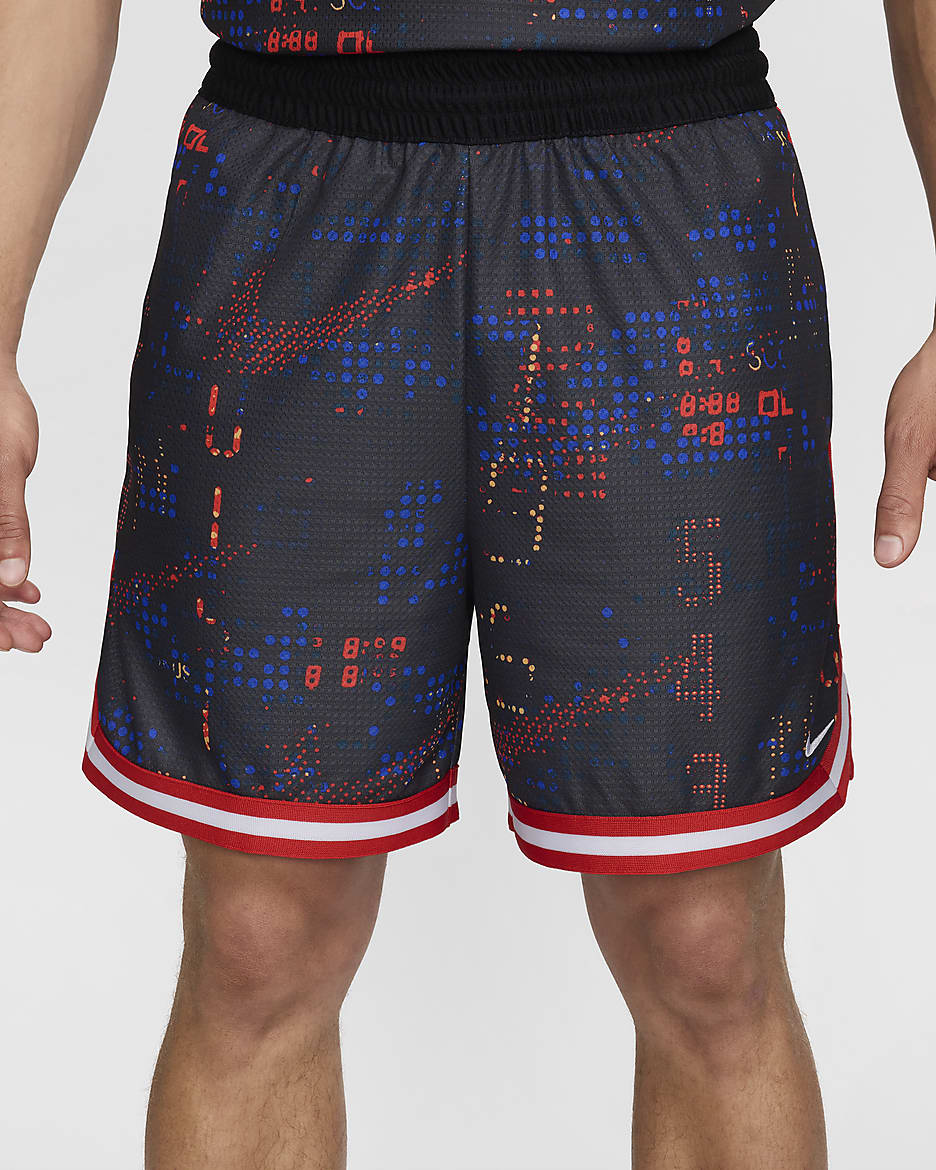 Nike DNA Dri-FIT basketshorts (15 cm) til herre - Svart/Hvit