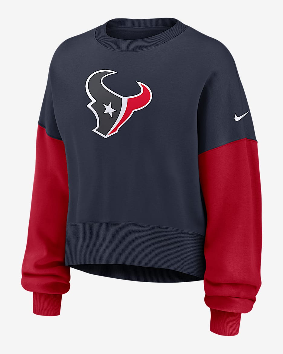 Houston Texans Women's Nike NFL Pullover Crew - Navy