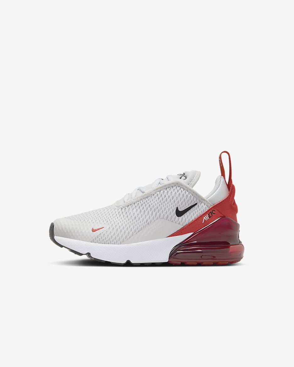 Tenis para niños de preescolar Nike Air Max 270 - Polvo fotón/Rojo picante/Negro