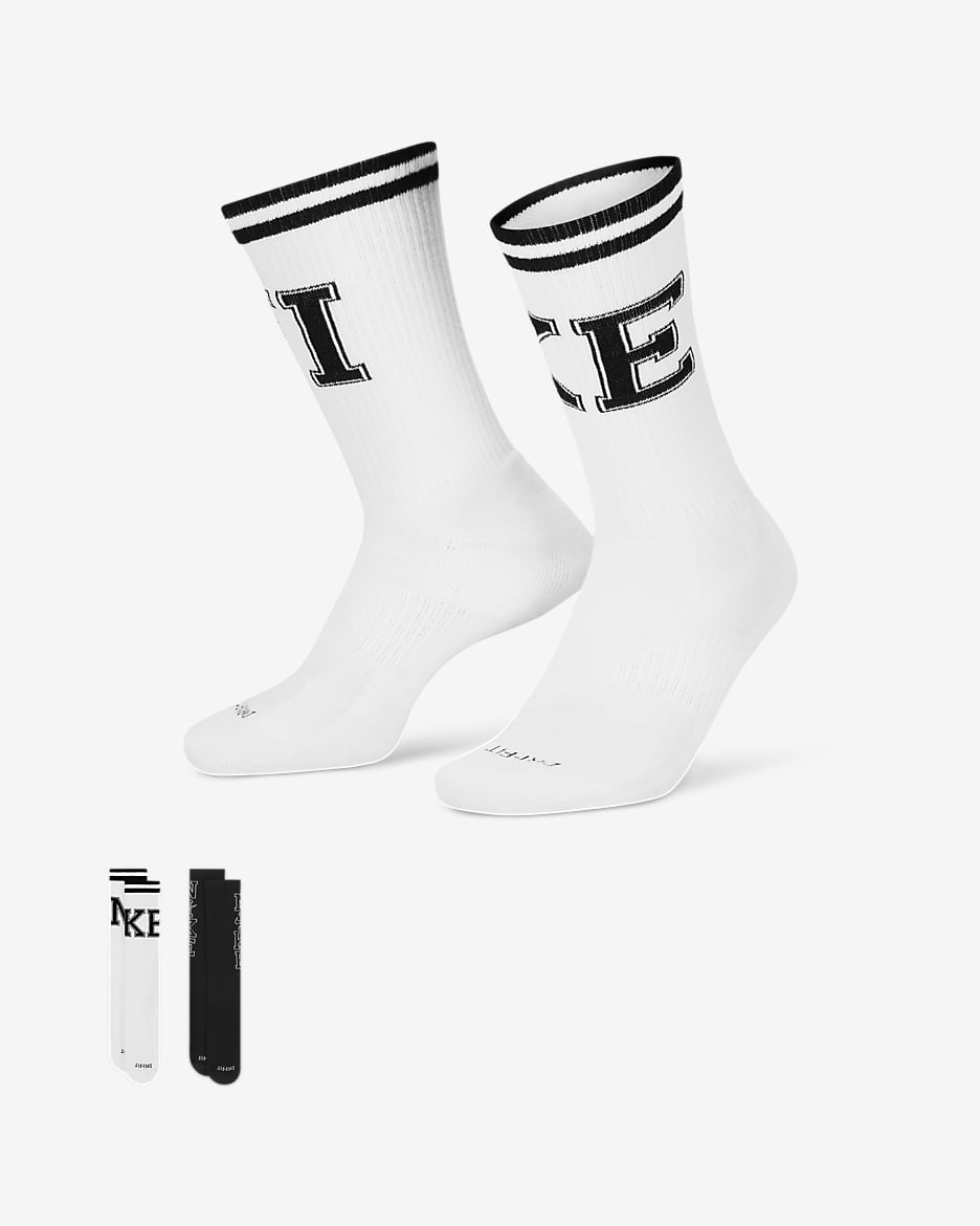 ถุงเท้าเทรนนิ่งข้อยาวลดแรงกระแทก Nike Everyday Plus (2 คู่) - หลายสี