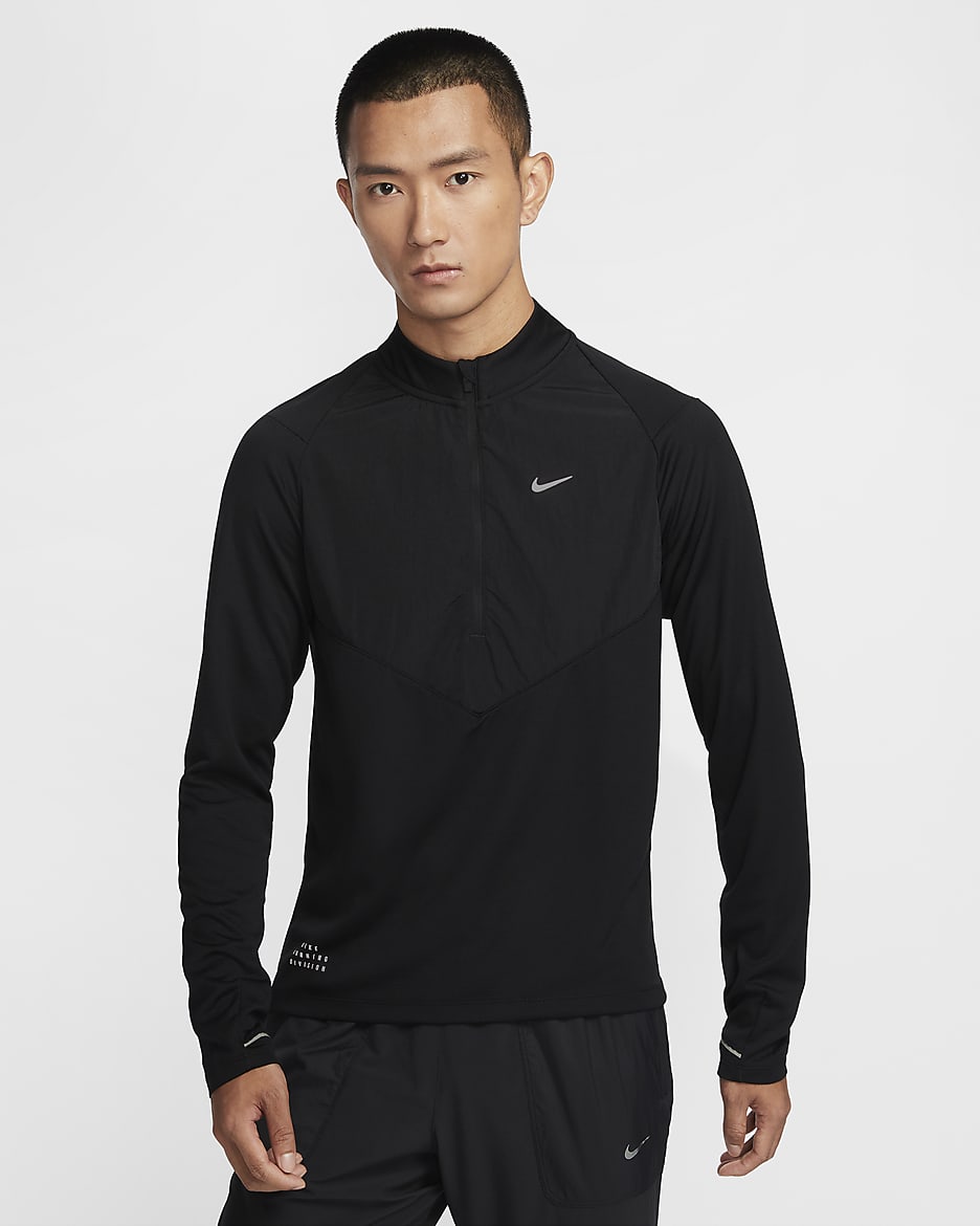 Nike Run Division Men's Dri-FIT 1/2-Zip Mid-Layer Running Top - Black/Dark Stucco