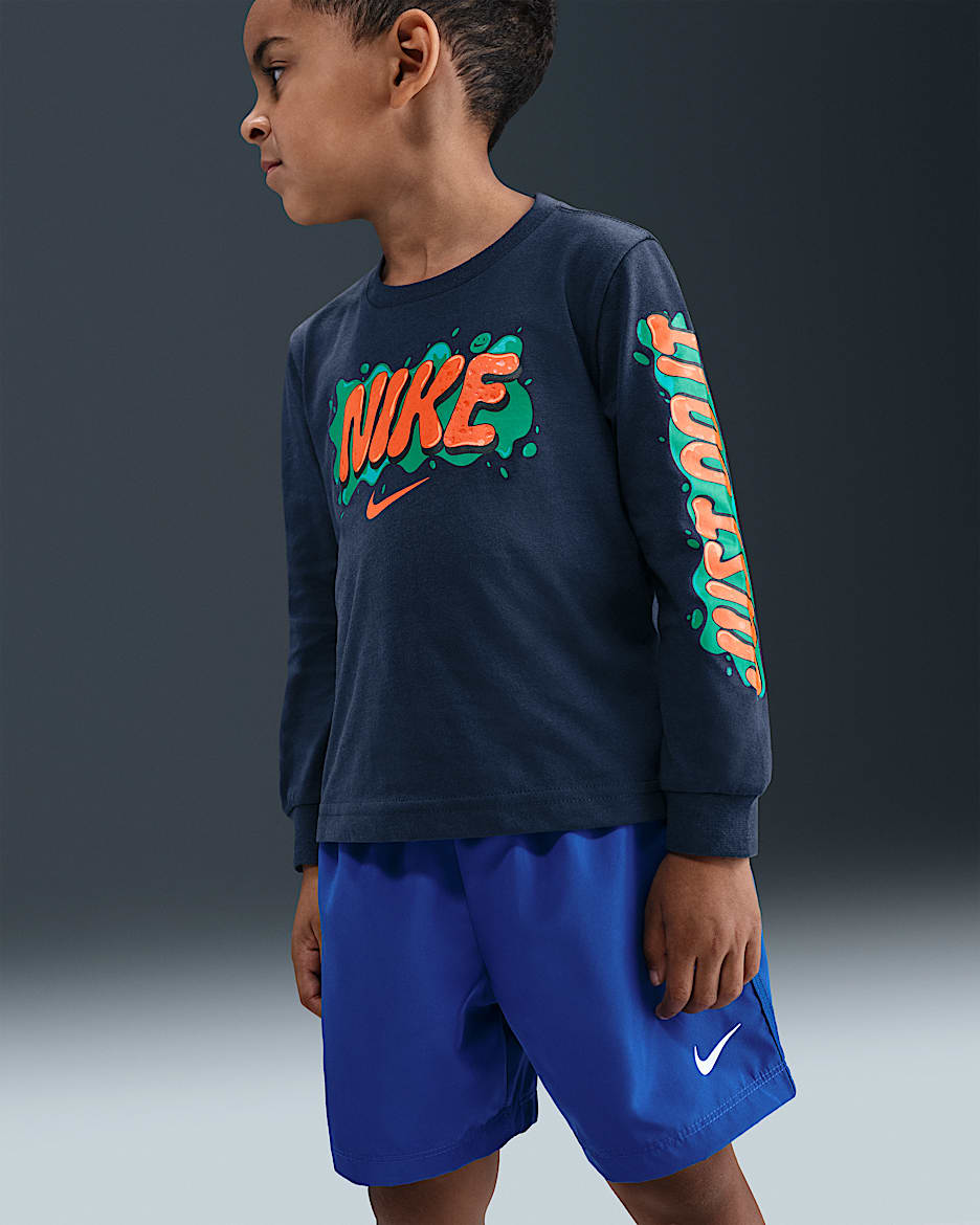 Nike Toddler Slime Long Sleeve T-Shirt - Midnight Navy