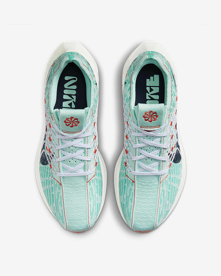 Nike Pegasus Turbo 女款路跑鞋 - Jade Ice/Clear Jade II/Picante Red/Obsidian