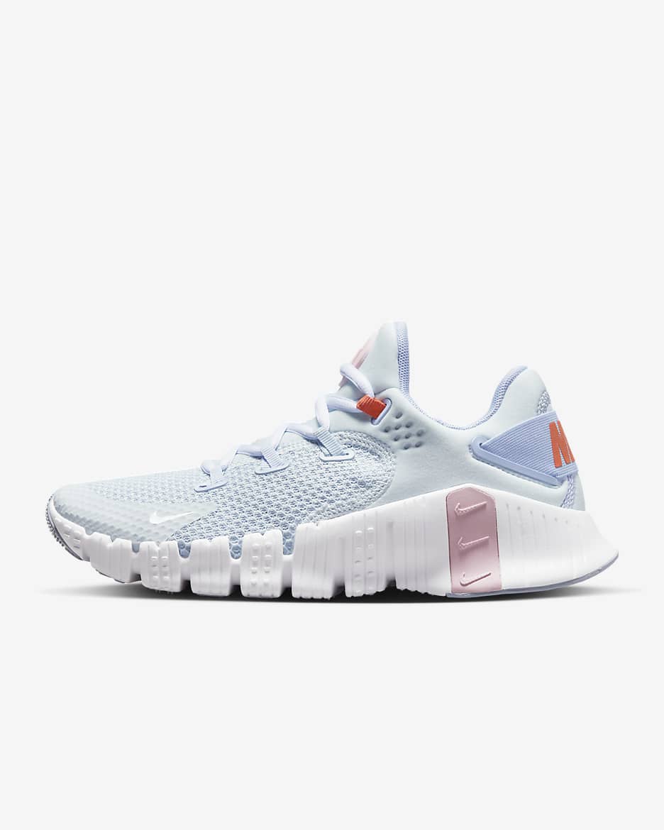 Nike Free Metcon 4 女款健身訓練鞋 - Football Grey/Blue Whisper/Light Crimson/Medium Soft Pink