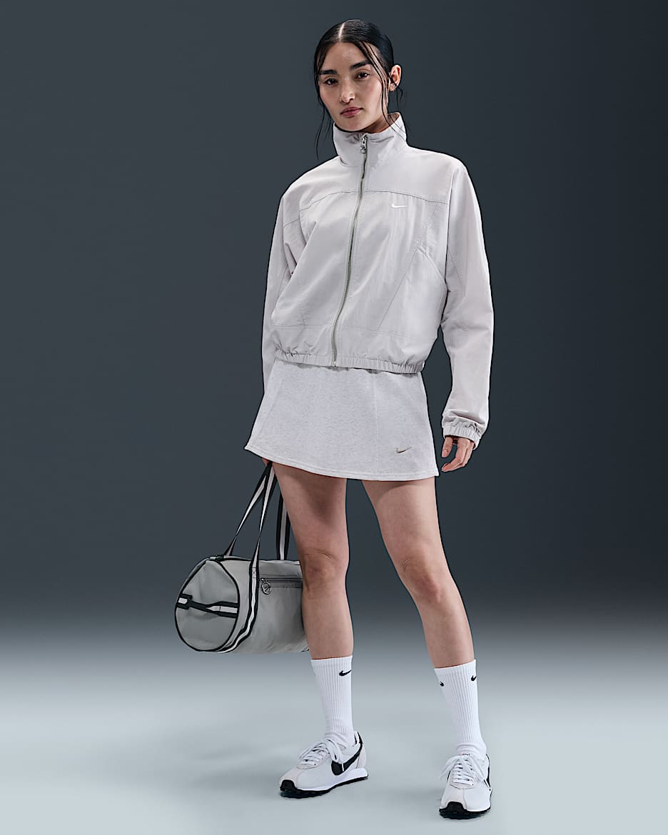 Nike Sportswear Chill Terry Women's Mid-Rise French Terry Mini Skort - Birch Heather/Light Orewood Brown