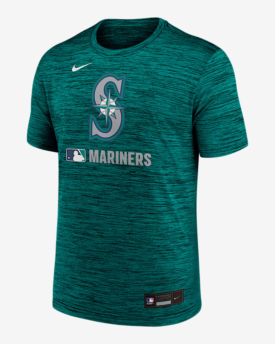 Playera Nike Dri-FIT de la MLB para hombre Seattle Mariners Authentic Collection Velocity - Azul verdoso