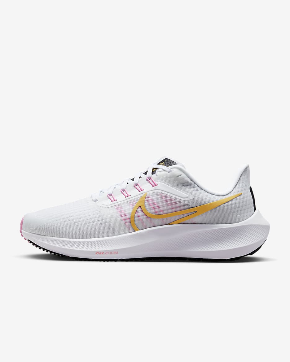 Nike Pegasus 39 女款路跑鞋 - 白色/Pure Platinum/Pink Spell/Wheat Gold