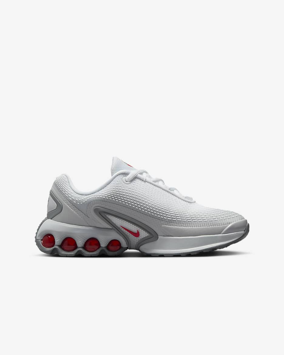 Nike Air Max Dn SE Schuh (ältere Kinder) - Light Smoke Grey/Weiß/Smoke Grey/University Red