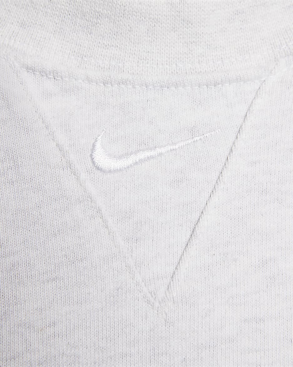 Nike Solo Swoosh Men's Short-Sleeve Heavyweight Top - Birch Heather/White