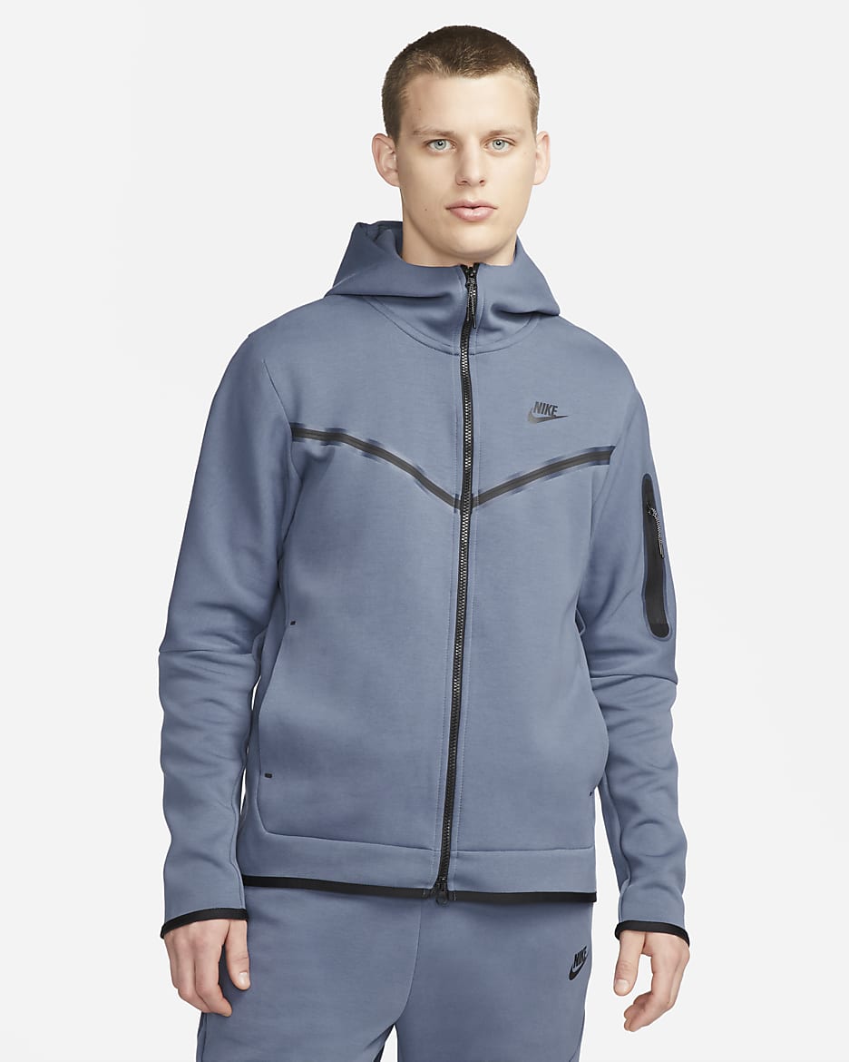 Nike Sportswear Tech Fleece Men's Full-Zip Hoodie - Diffused Blue/Black