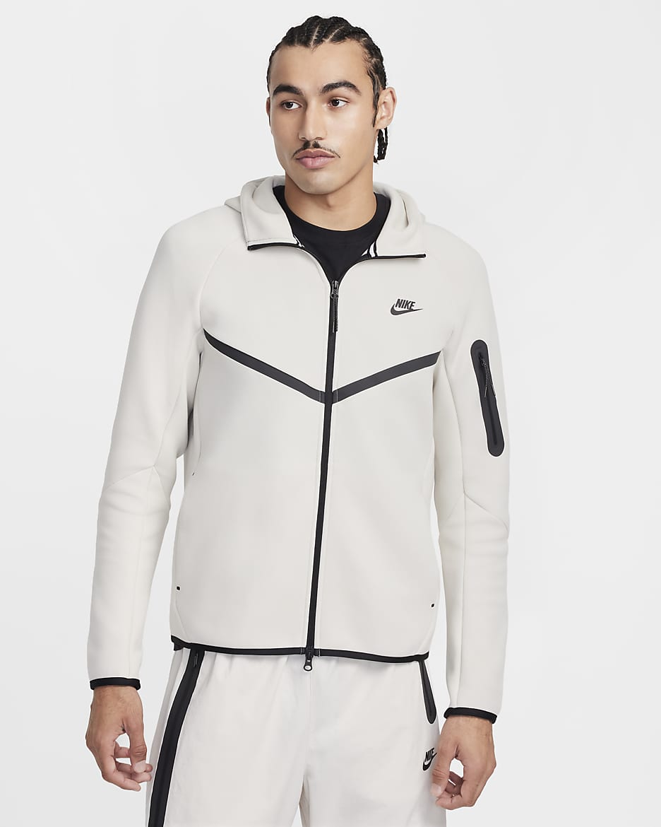 Nike Tech Men's Full-Zip Windrunner Hoodie - Light Orewood Brown/Black