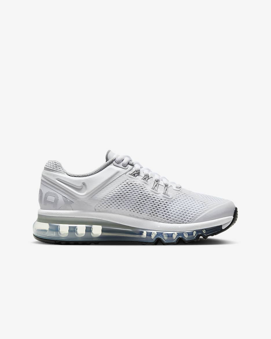 Nike Air Max 2013 Big Kids' Shoes - White/Metallic Silver