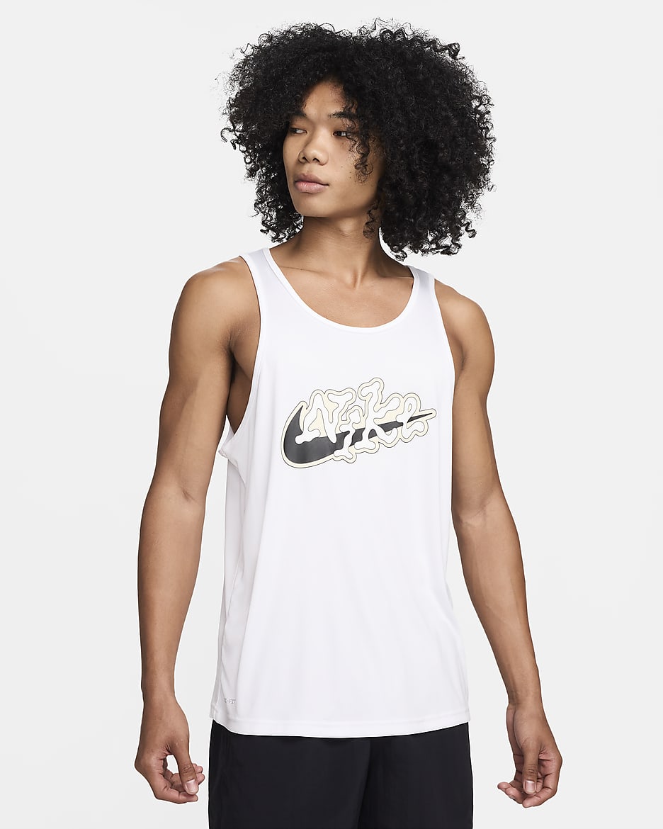 Nike Swim Scribble Men's Tank - White