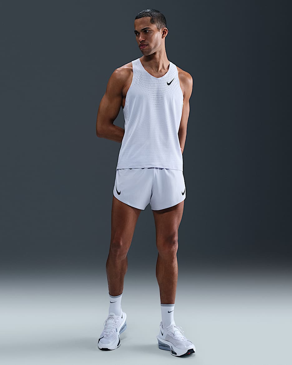 Nike AeroSwift Men's Dri-FIT ADV 4" Brief-Lined Running Shorts - Ghost/Black
