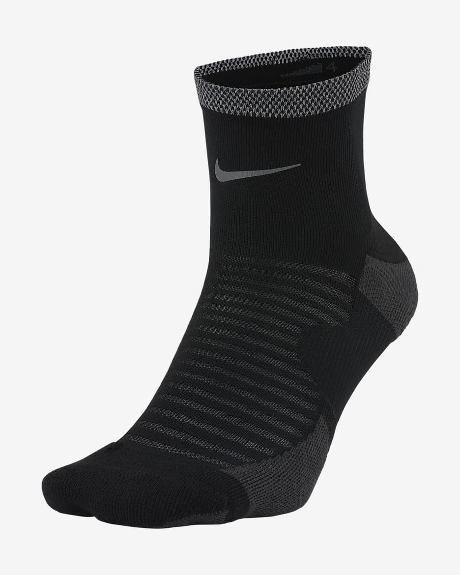 Nike Dri-FIT Spark Cushioned Ankle Running Socks - Black/Reflect Silver