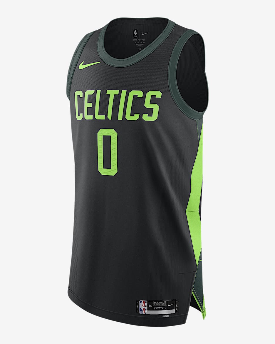 Jersey Nike Dri-FIT ADV de la NBA Authentic para hombre Jason Tatum Boston Celtics 2024/25 City Edition - Negro/Verde acción/Verde pro