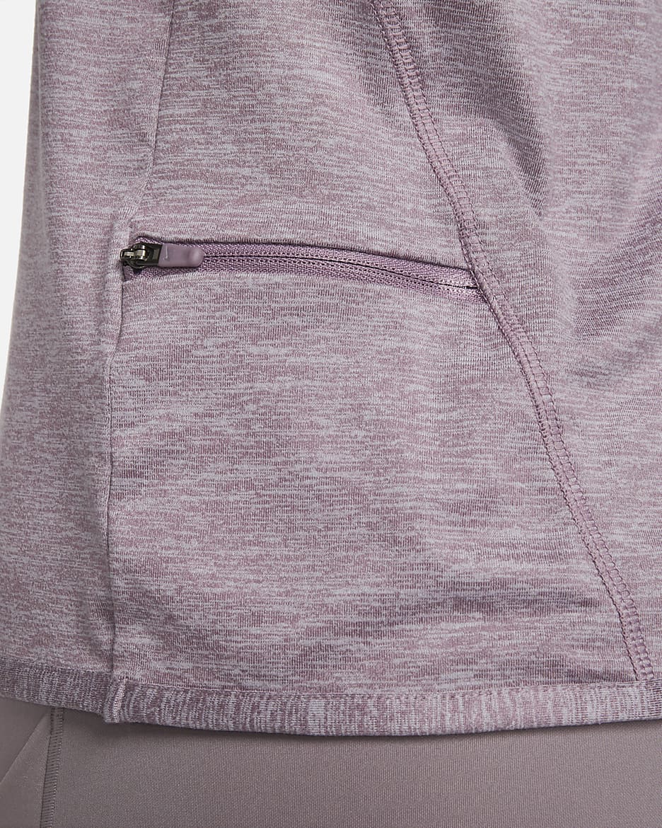 Nike Dri-FIT Swift UV Women's 1/4-Zip Running Top - Violet Dust/Pewter/Heather