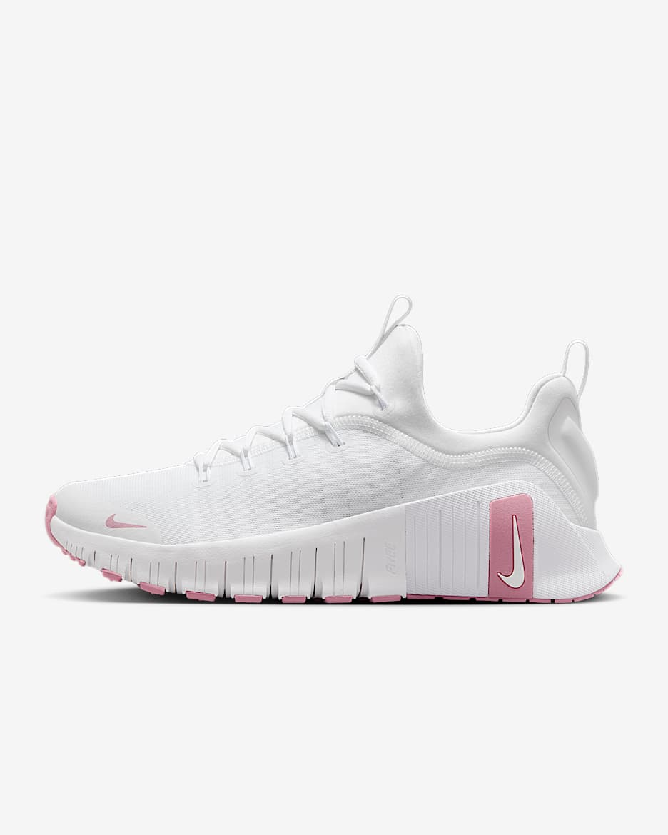 Nike Free Metcon 6 Women's Workout Shoes - White/White/Elemental Pink