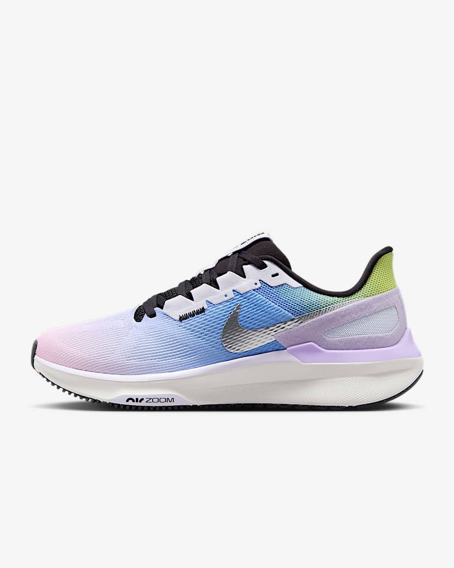 Nike Structure 25 SE Women's Road Running Shoes - Amethyst Tint/Black/Light Lemon Twist/Metallic Gold