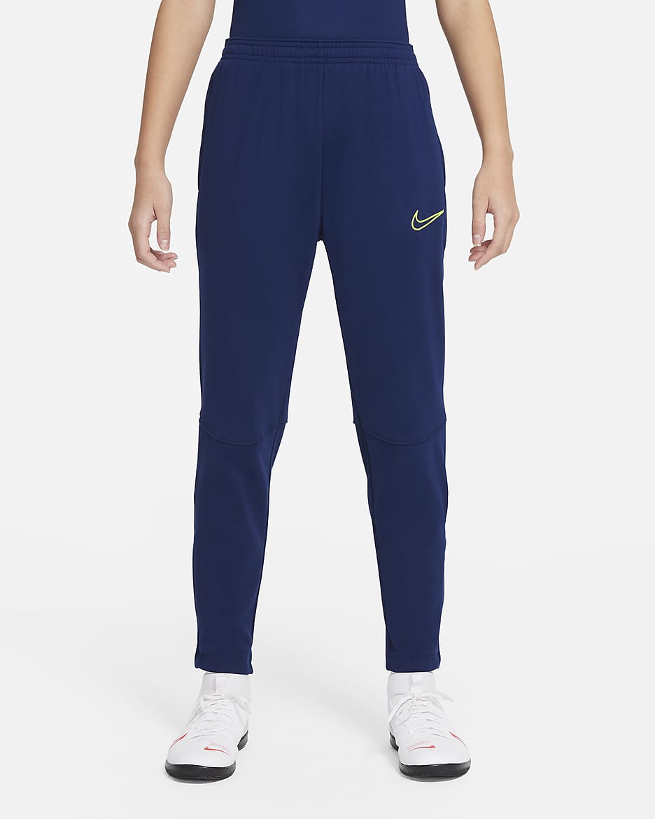 Nike Therma-FIT Academy Winter Warrior Older Kids' Knit Football Pants - Blue Void/Volt