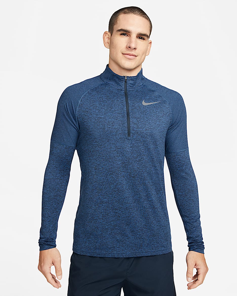 Nike Men's 1/2-Zip Running Top - Obsidian/Game Royal