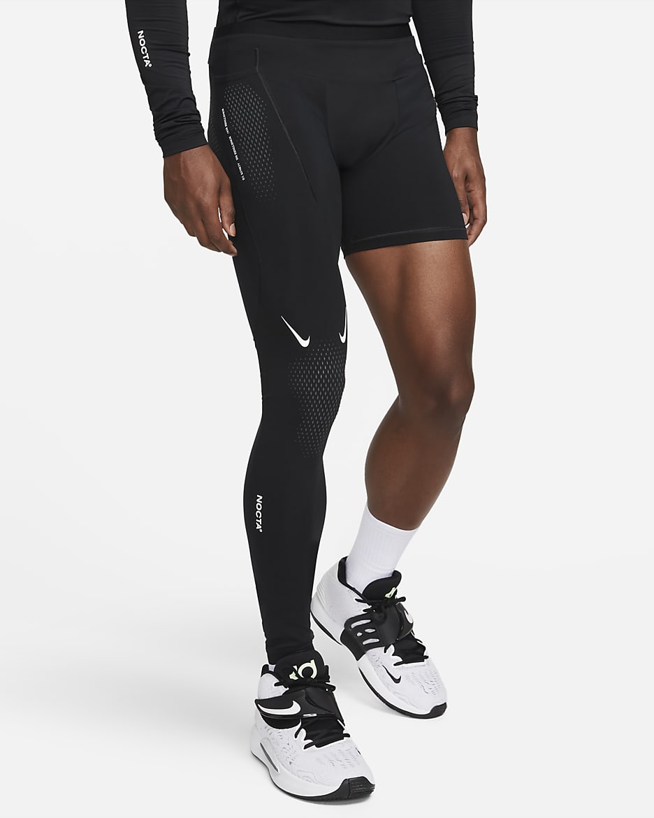 NOCTA Men's Single-Leg Tights (Right) - Black/White/Anthracite/White