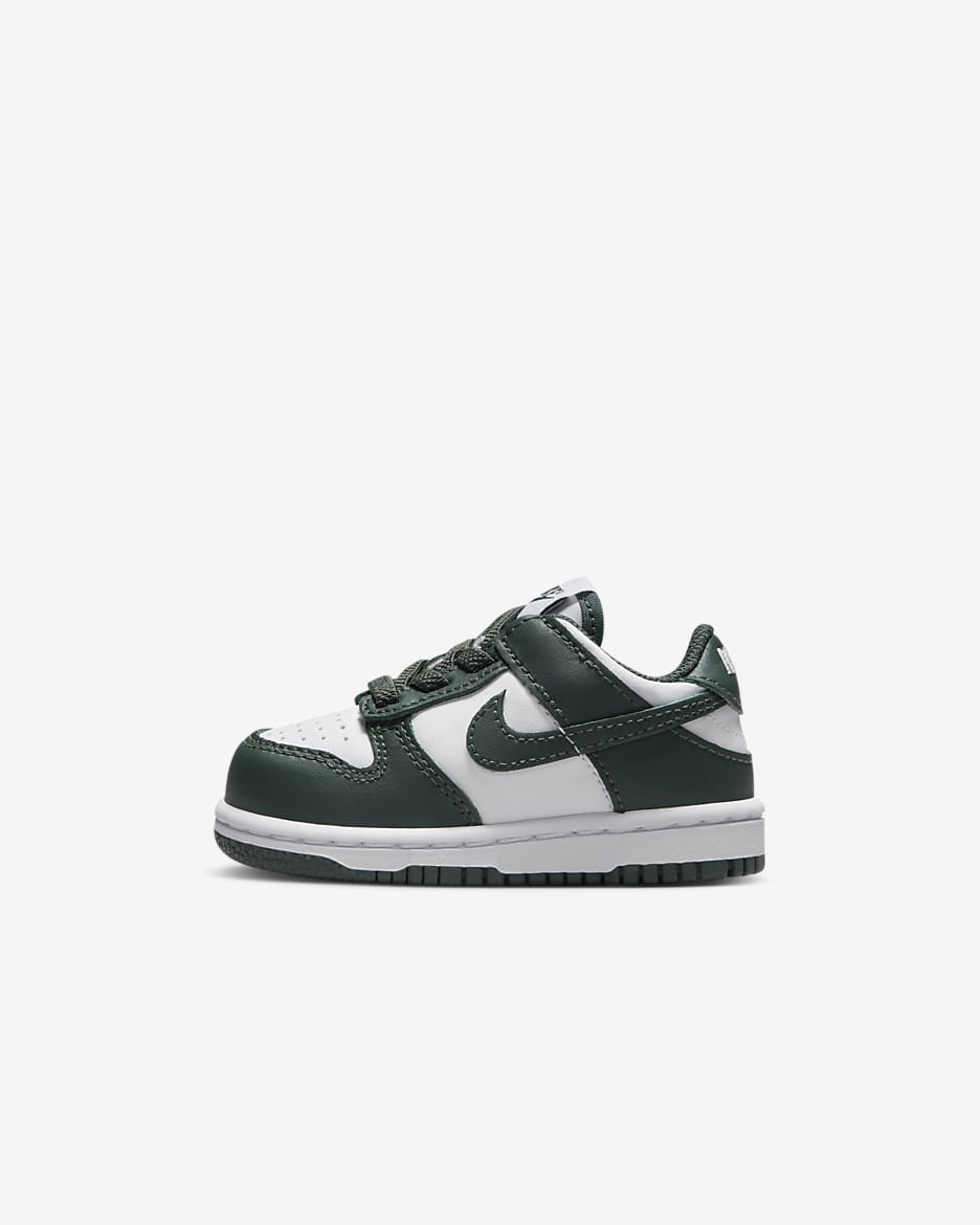 Nike Dunk Low cipő babáknak - Fehér/Fehér/Vintage Green