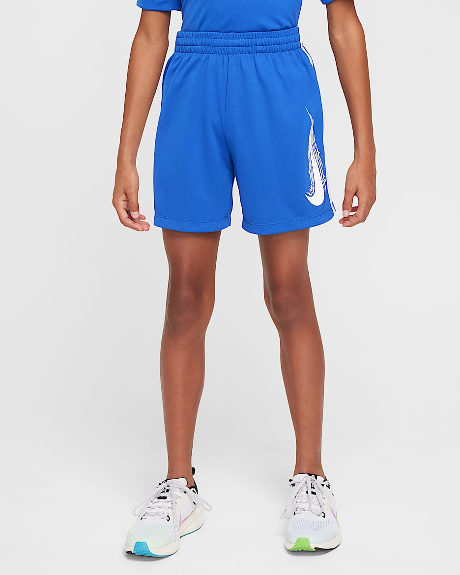 Shorts Dri-FIT para niños talla grande Nike Multi - Royal juego/Blanco/Blanco