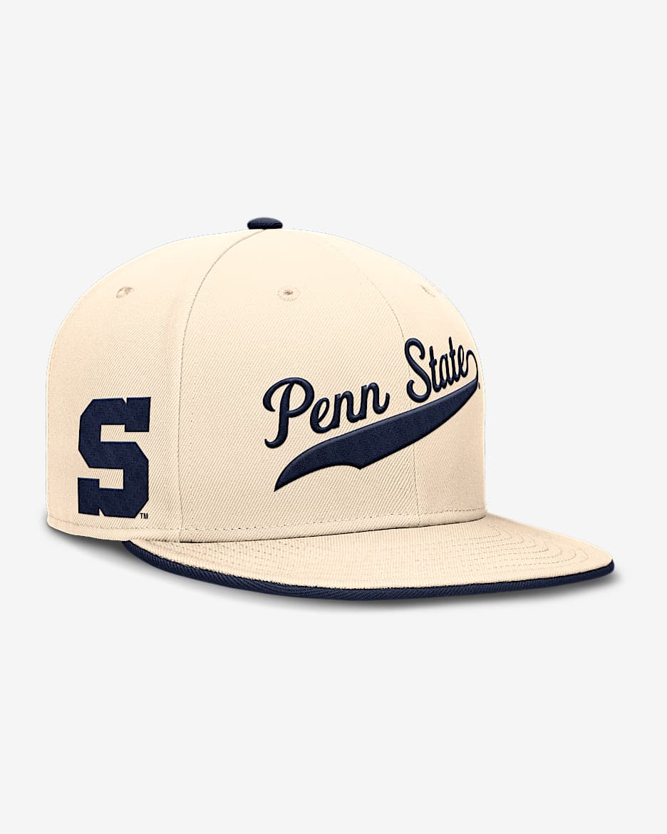 Penn State Nittany Lions Primetime True Men's Nike Dri-FIT College Fitted Hat - Natural
