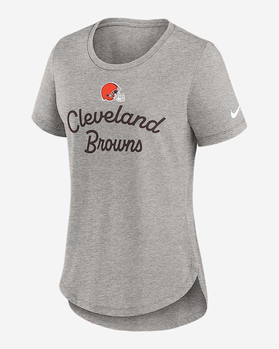 Cleveland Browns Script Women's Nike NFL T-Shirt - Grey