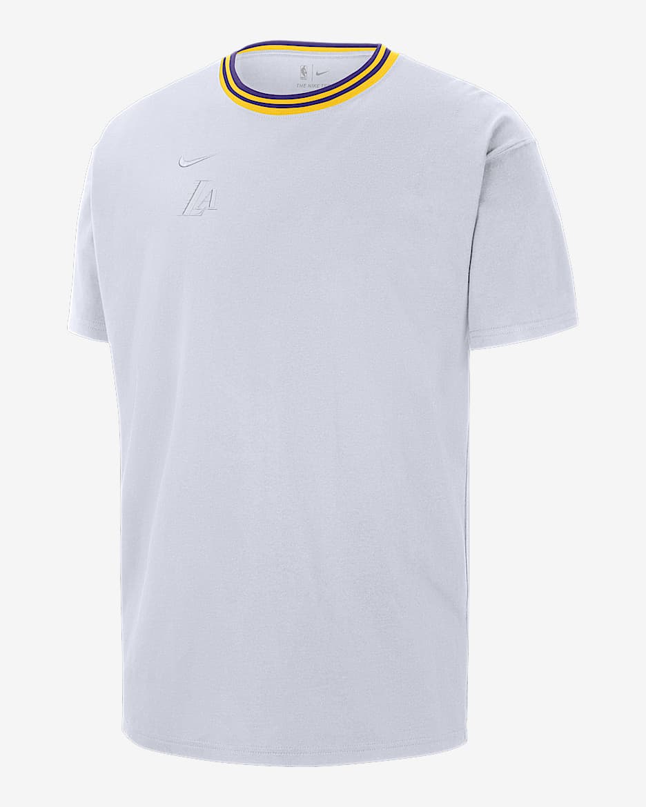 Playera Nike de la NBA Max90 para hombre Los Angeles Lakers Courtside City Edition Premium - Blanco