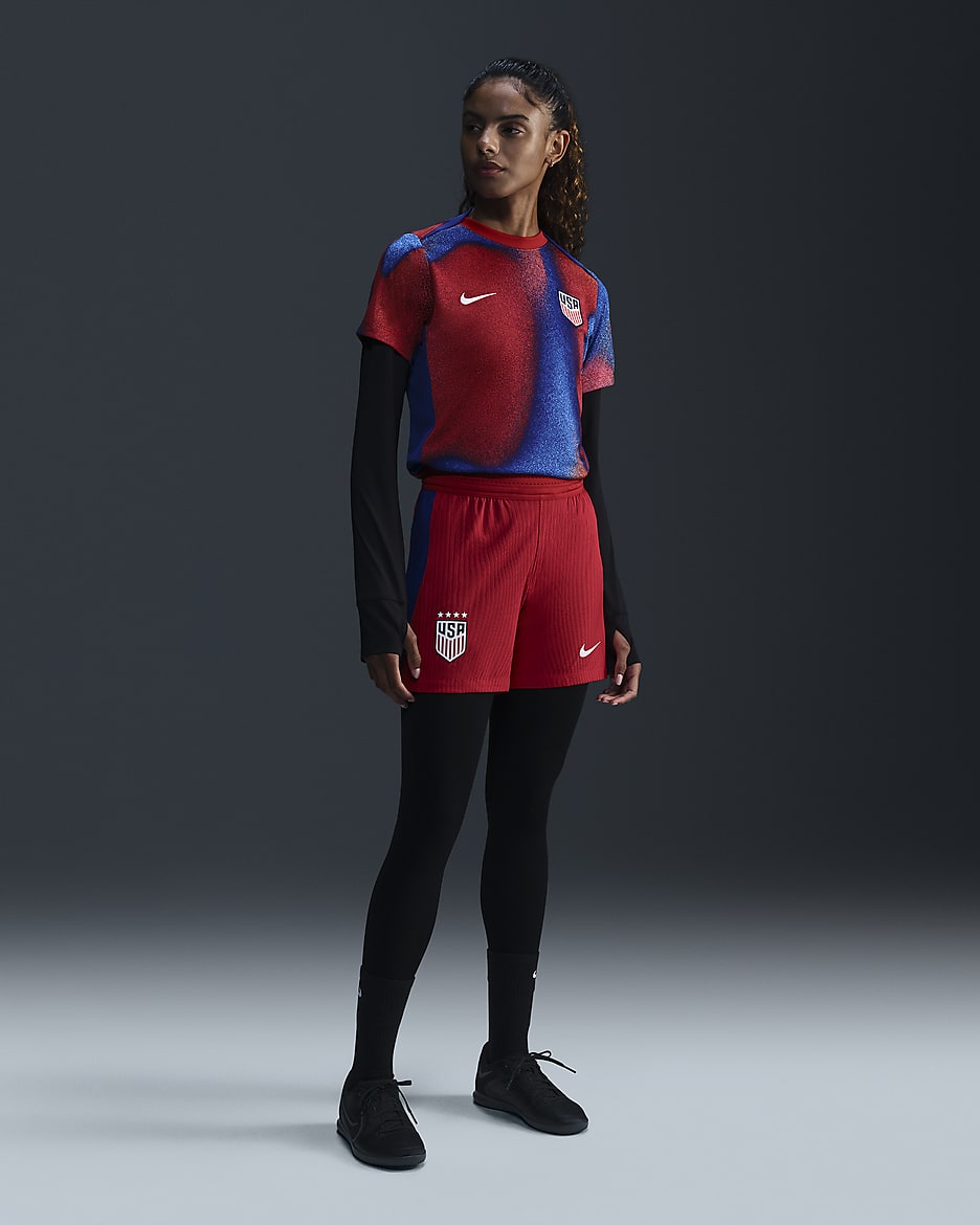USWNT 2024 Match Away Women's Nike Dri-FIT ADV Soccer Shorts - Sport Red/Old Royal/White