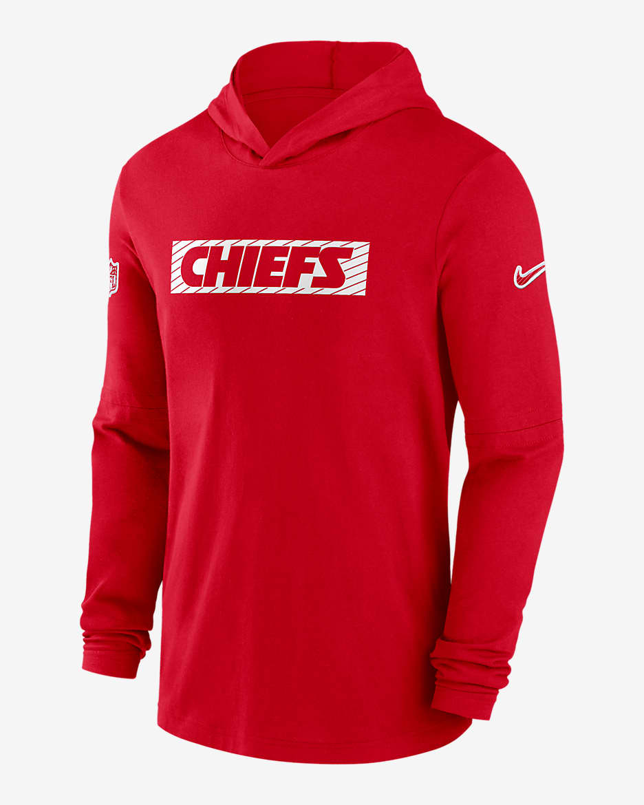 Kansas City Chiefs Sideline Men's Nike Dri-FIT NFL Long-Sleeve Hooded Top - Red