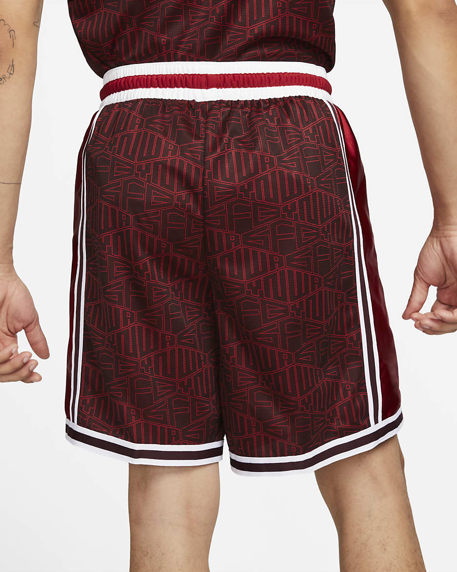 LeBron x Liverpool F.C. Men's Nike DNA+ 8" Basketball Shorts (20cm approx.) - Burgundy Crush/Tough Red/White