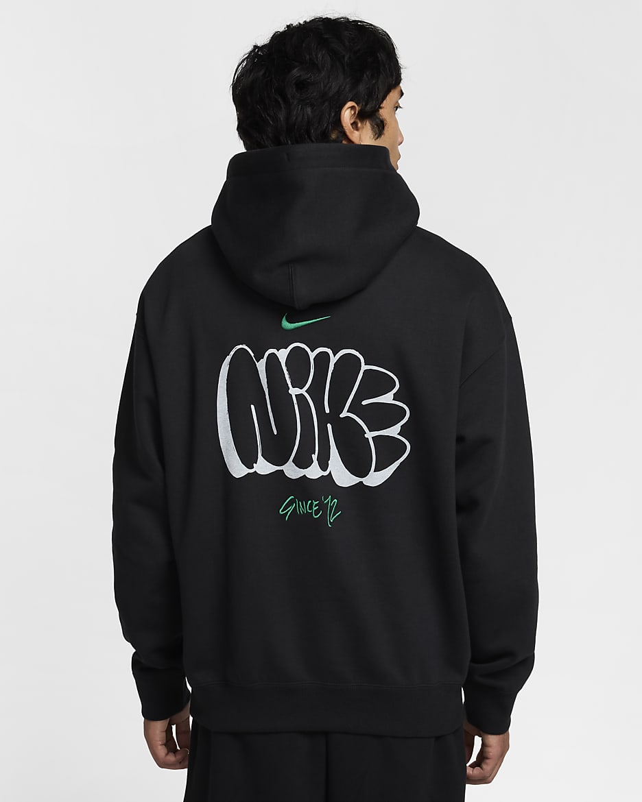 Nike Solo Swoosh Men's Fleece Hoodie - Black/Malachite