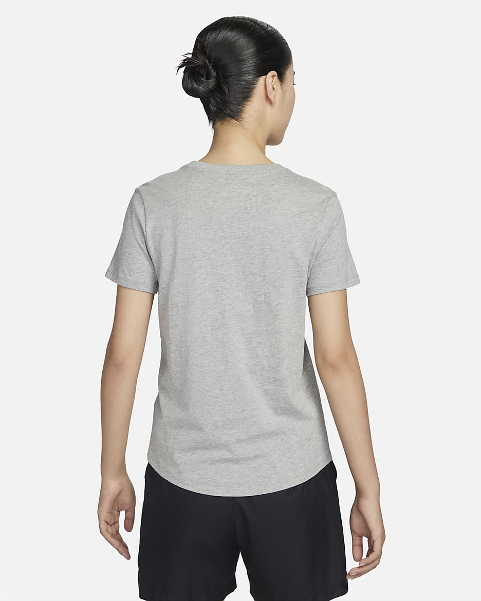 Nike Sportswear Club Essentials Women's T-Shirt - Dark Grey Heather/Black