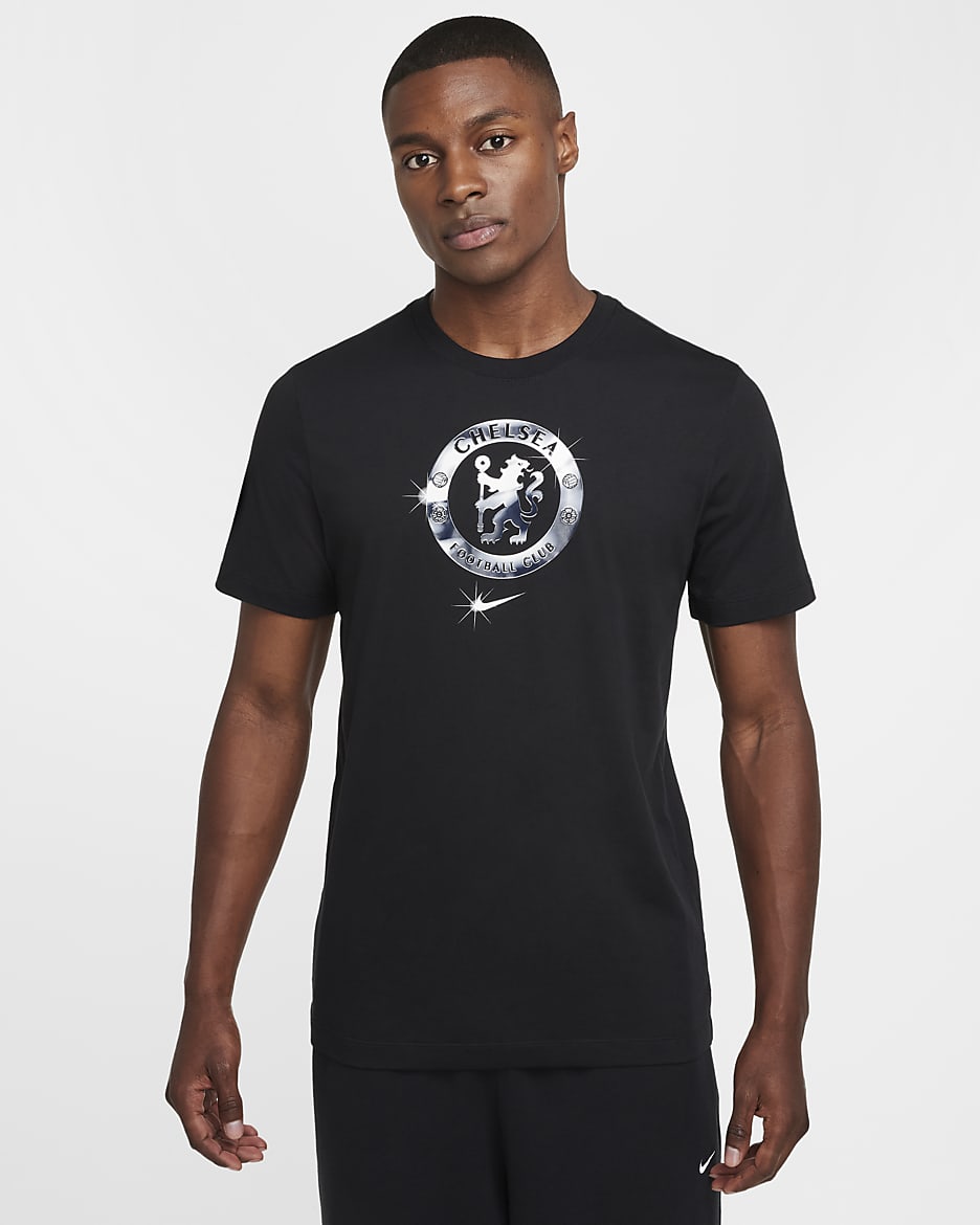 Playera de fútbol Nike para hombre Chelsea FC - Negro