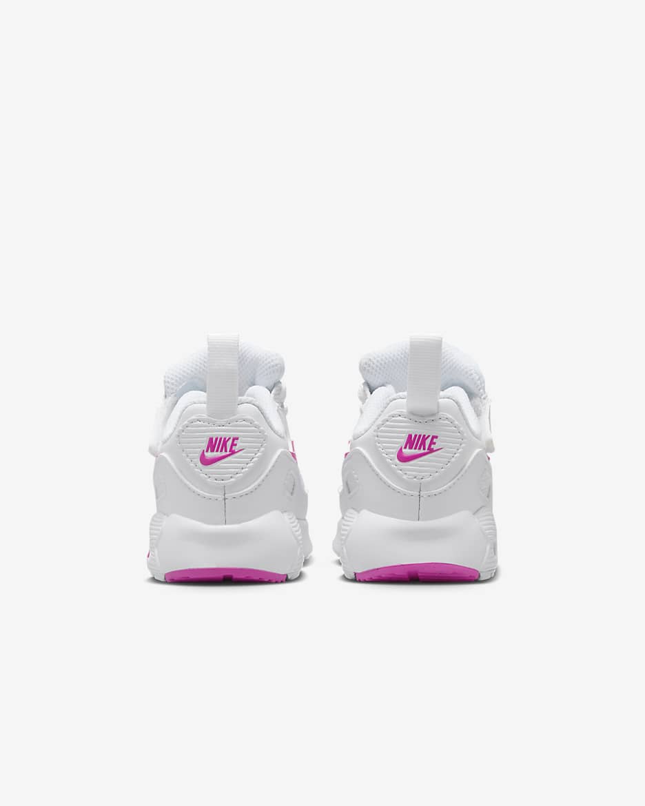 Nike Air Max 90 EasyOn Schuh für Babys und Kleinkinder - Weiß/Laser Fuchsia