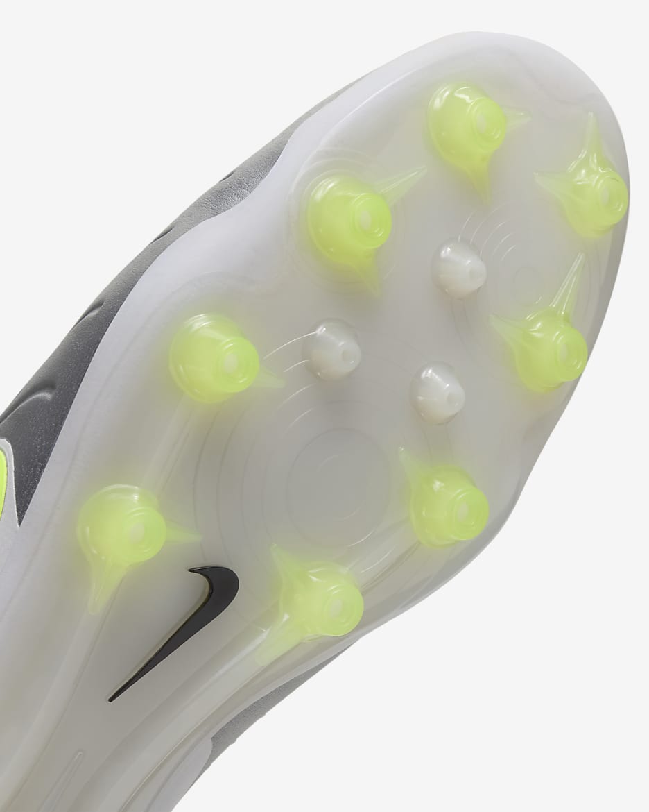 Nike Tiempo Legend 10 Elite Artificial-Grass Football Boot - Metallic Silver/Volt/Black