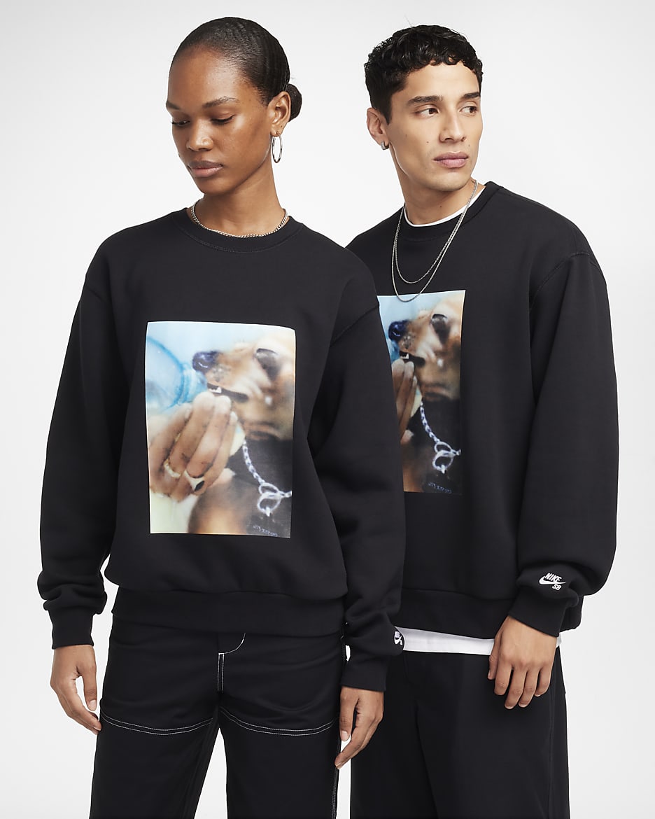 Nike SB Skate Fleece Crew - Black/White